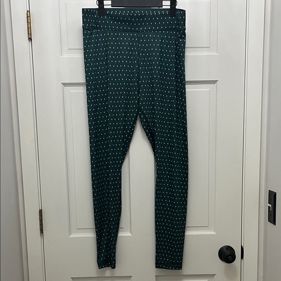 Lands' End Dark Emerald Green w/ Arrows Pattern Leggings  - Size Large - Picture 1 of 15